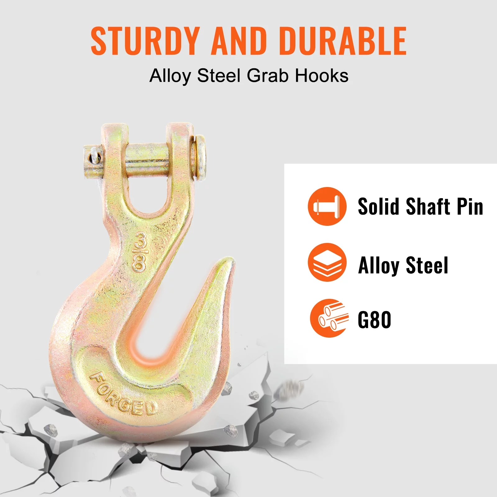 SKYSHALO Binder Chain G80 Tow Chain with Hooks 7100lbs Load 3/8'' x 20' 2 Pack
