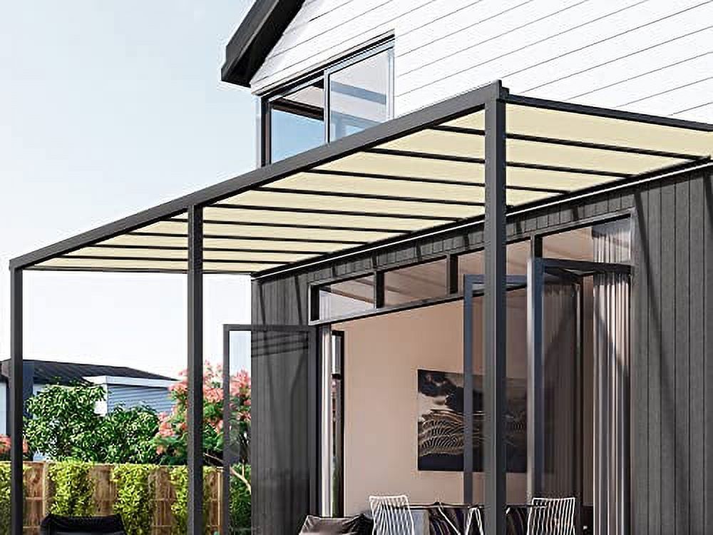8'x50' Sun Shade Fabric Roll Cloth Pergola Patio Cover Provide Shade Knitting Mesh Screen Heavy Duty Provide Privacy Permeable UV Resistant (Beige)