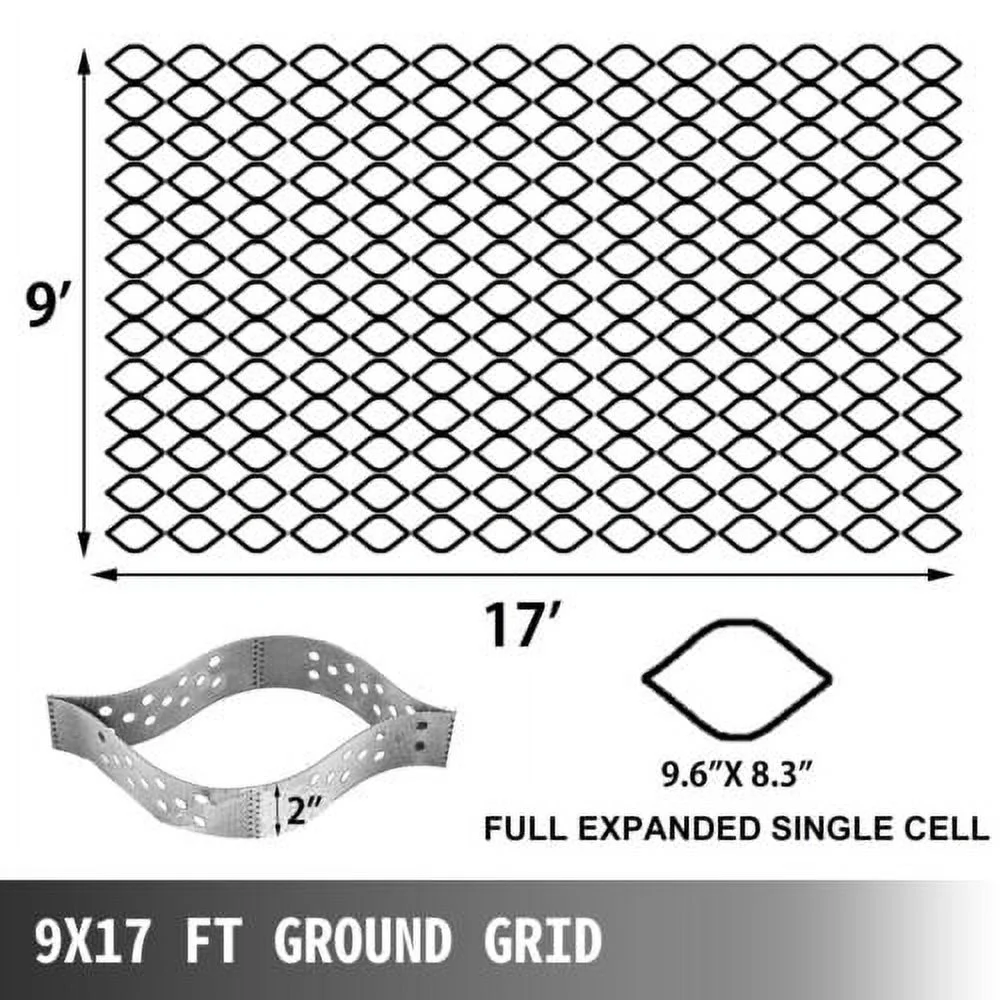 Ground Grid Paver Geocell Grid 2in Thick Geo Grid 9ft x 17ft HDPE for Gravel