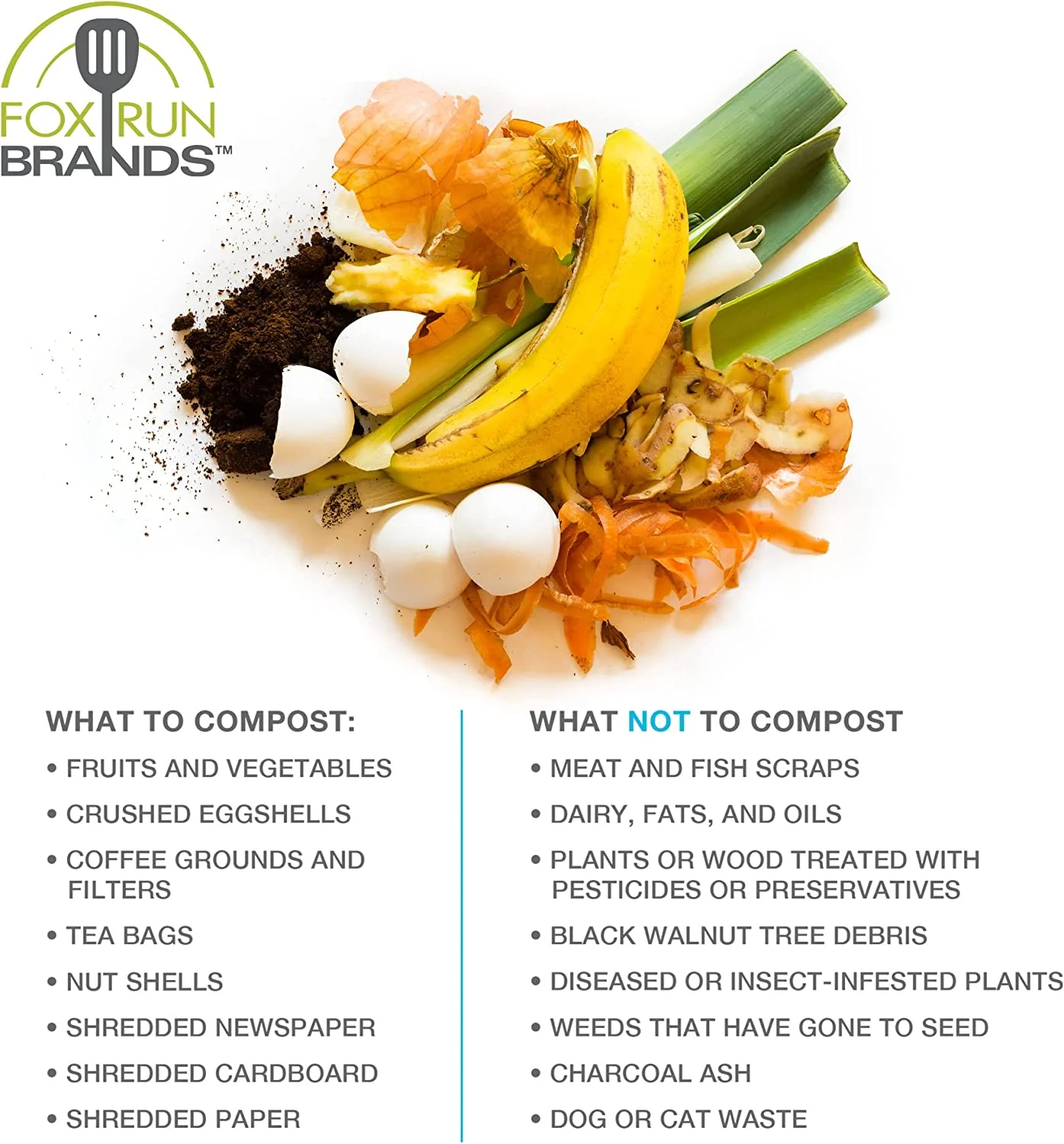 Fox Run Ceramic Compost Bin, Black, 7