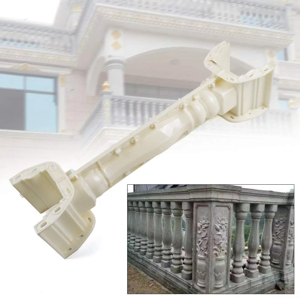 Fichiouy Roman Cement Railing Moulds DIY Column Fence Balustrade PVC Mold for Concrete Plaster Cement 89cm