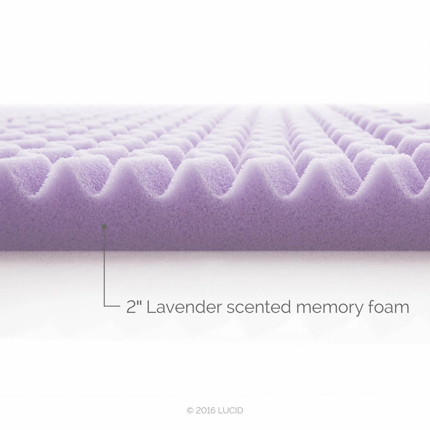 Lucid 2-inch Lavender Scented Zoned Memory Foam Mattress Topper