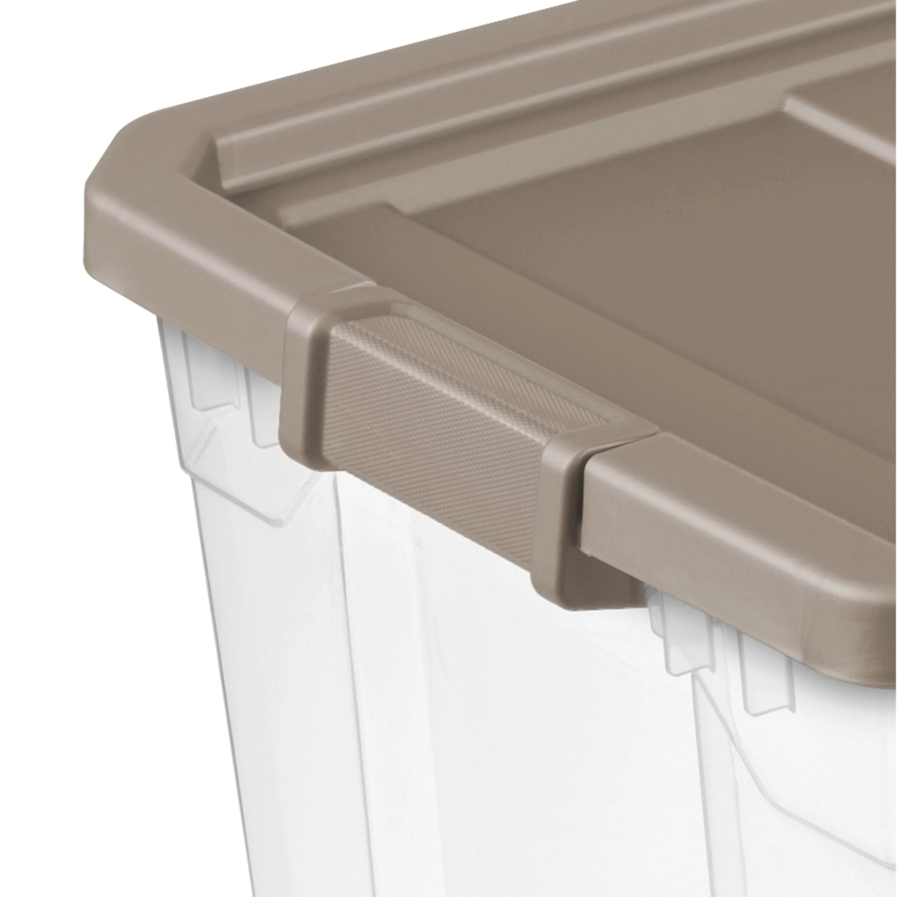 Sterilite Plastic 108 Qt. Stacker Box Taupe Splash Set of 4