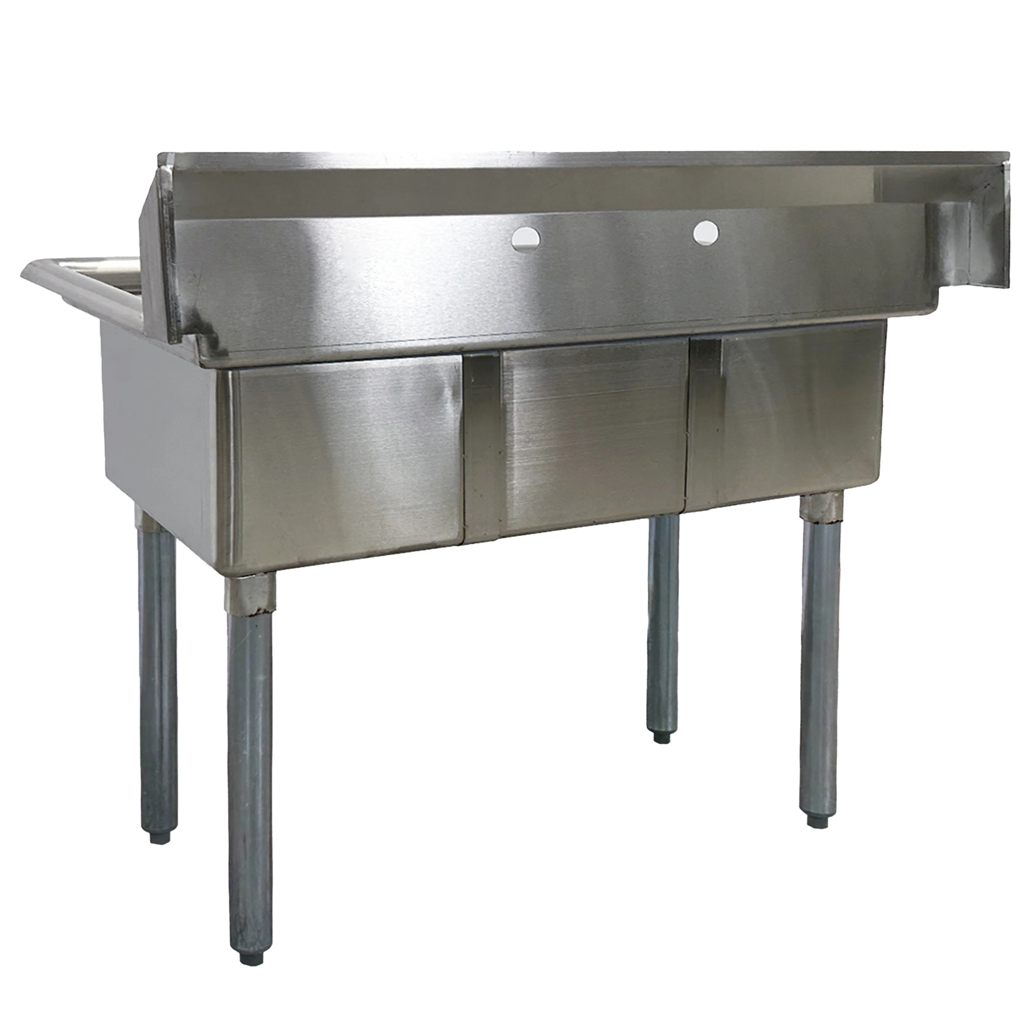 35 in. Commercial Heavy-Duty Three Compartment Sink in Stainless Steel 35.8''Wx20''Dx43''H