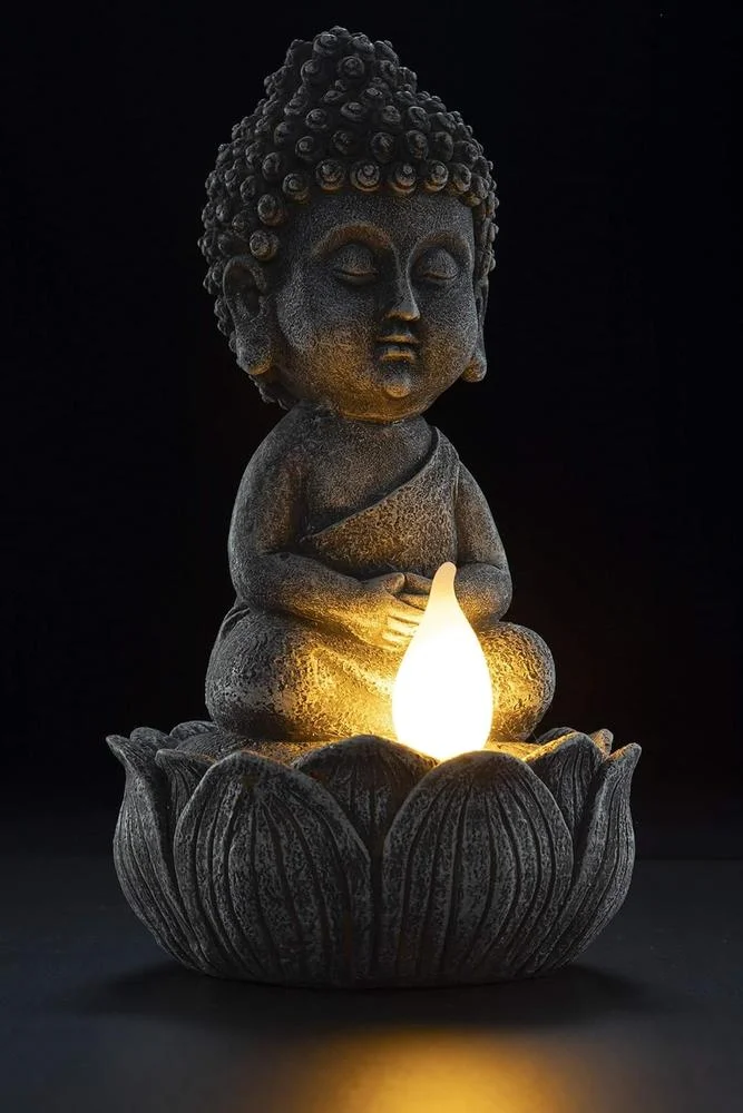 Zen Buddha Statue Solar-Powered LED Outdoor Light
