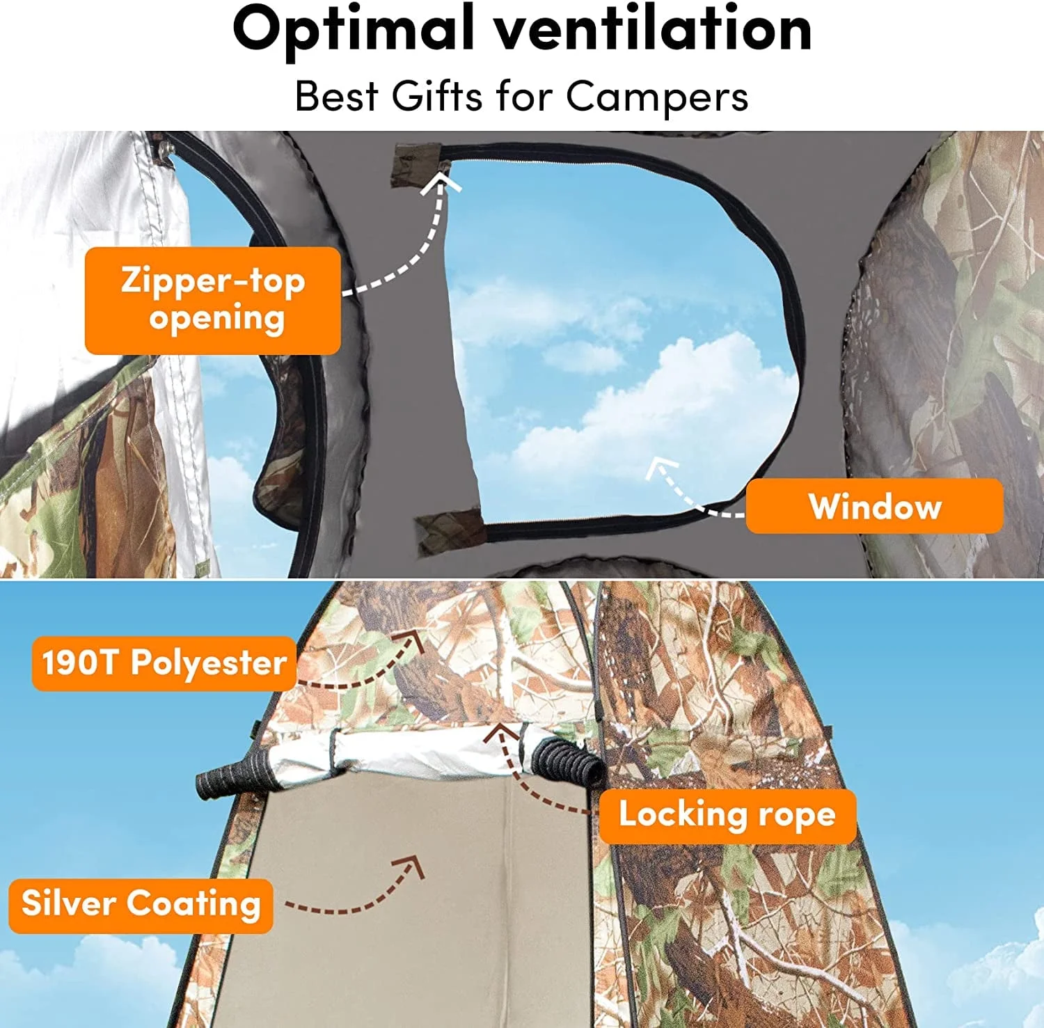 ZJK Portable Pop up Privacy Shower Tent Spacious Changing Room for Camping Hiking Beach Toilet Shower Bathroom