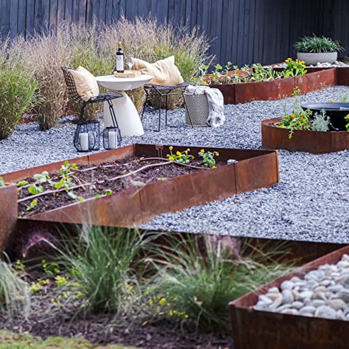 Hammer-in Landscape Edging - 48 inch Strips - 14-Gauge Cor-Ten Steel - 6 inch Depth (5 Pack)