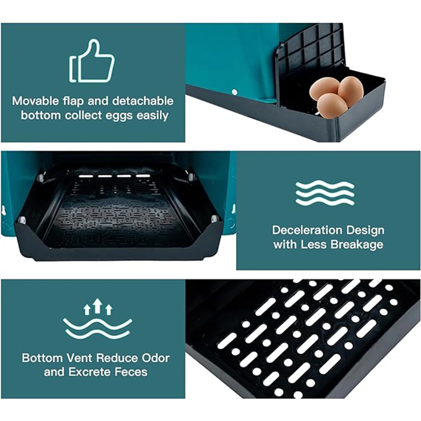 8 Pack Chicken Nesting Boxes Chicken Laying Boxes with Perch Roll Out Nesting Boxes Heavy Duty Nesting Box for Chicken Coop Roll Away Nest Box Large