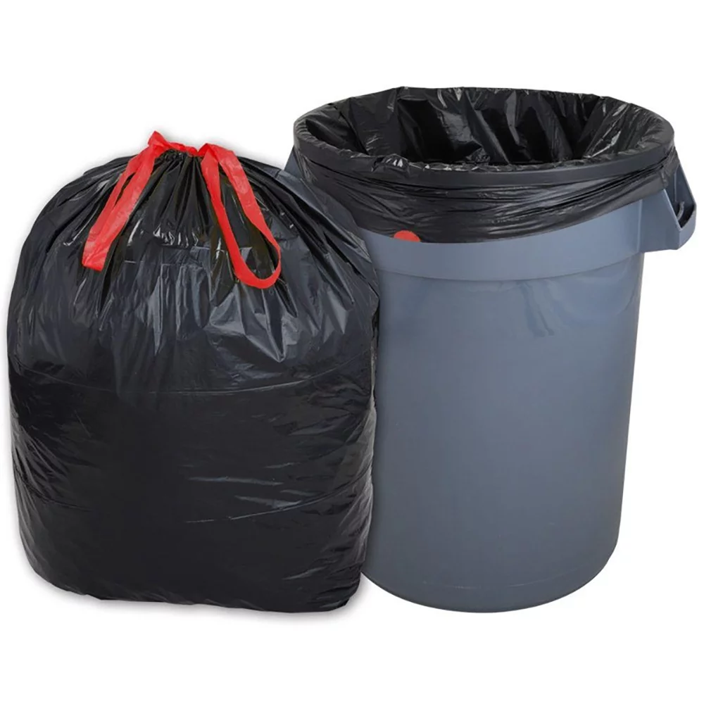 WVacFre 4Gallon 100 Counts Black Garbage Bags Kitchen Drawstring Trash Bags Small Size 45X50CM