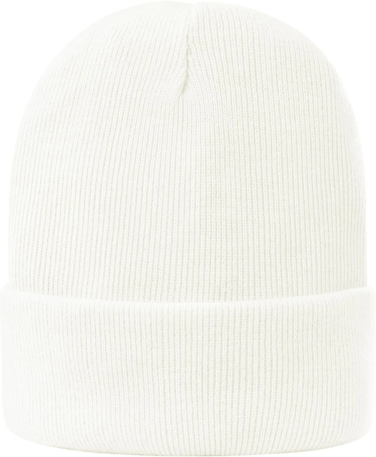 Women Satin Lined Knit Beanie Hat Winter Hats for Women Men Silk Lining Soft Slouchy Warm Cuffed Beanie Hat (White)