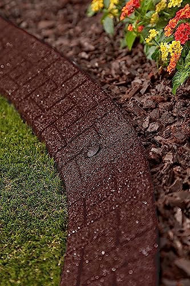 Premium Rubber Angled Terracotta Landscape Edging - 4 ft. Long, 3.5 in. High 4 in. Deep - 4 Pack (Brown)