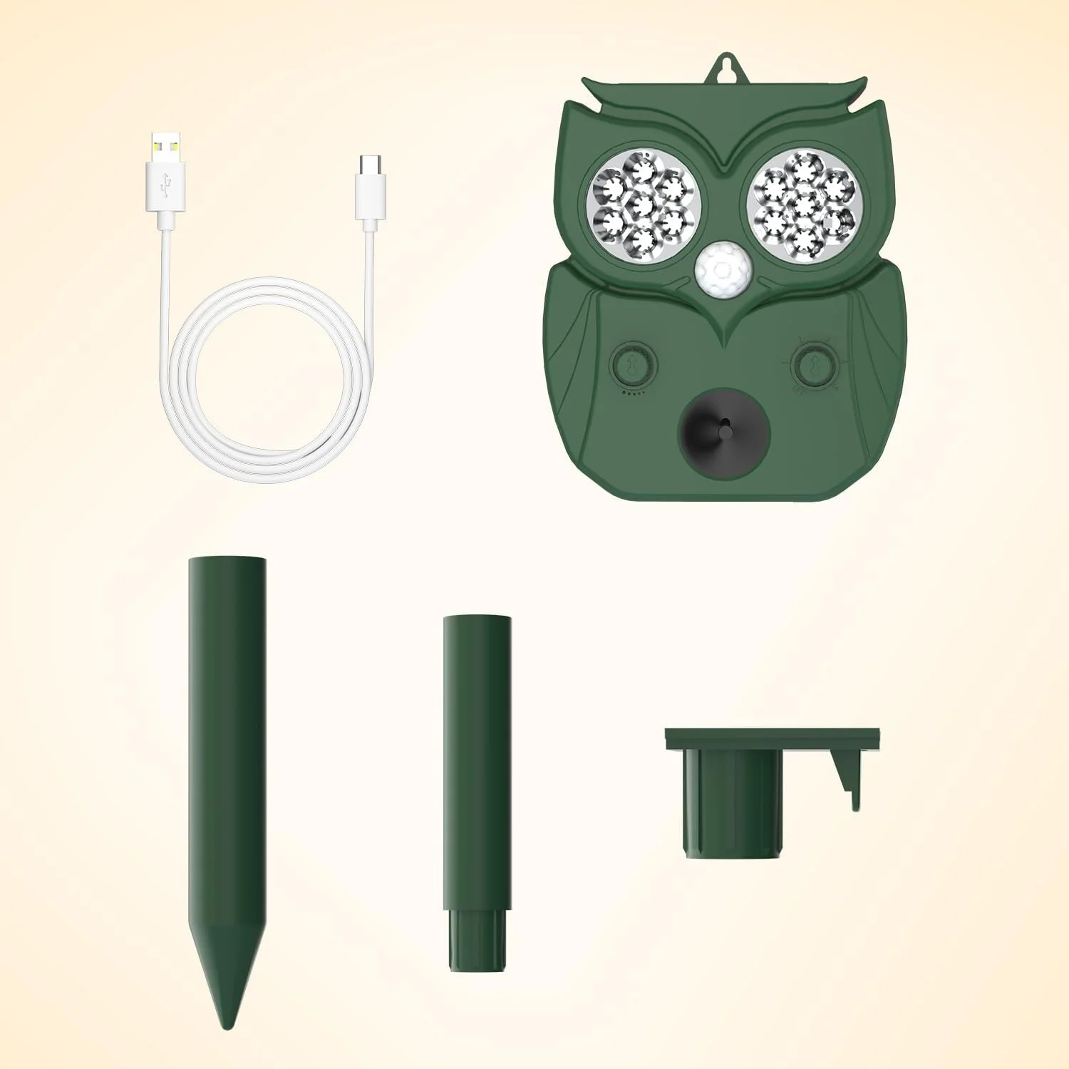 Ultrasonic Animal Repeller Solar Powered Racoon Skunk Bird Cat Deer Pest Repellent Animal Deterrent with Motion Activated Yard Keep Animals Out of Garden