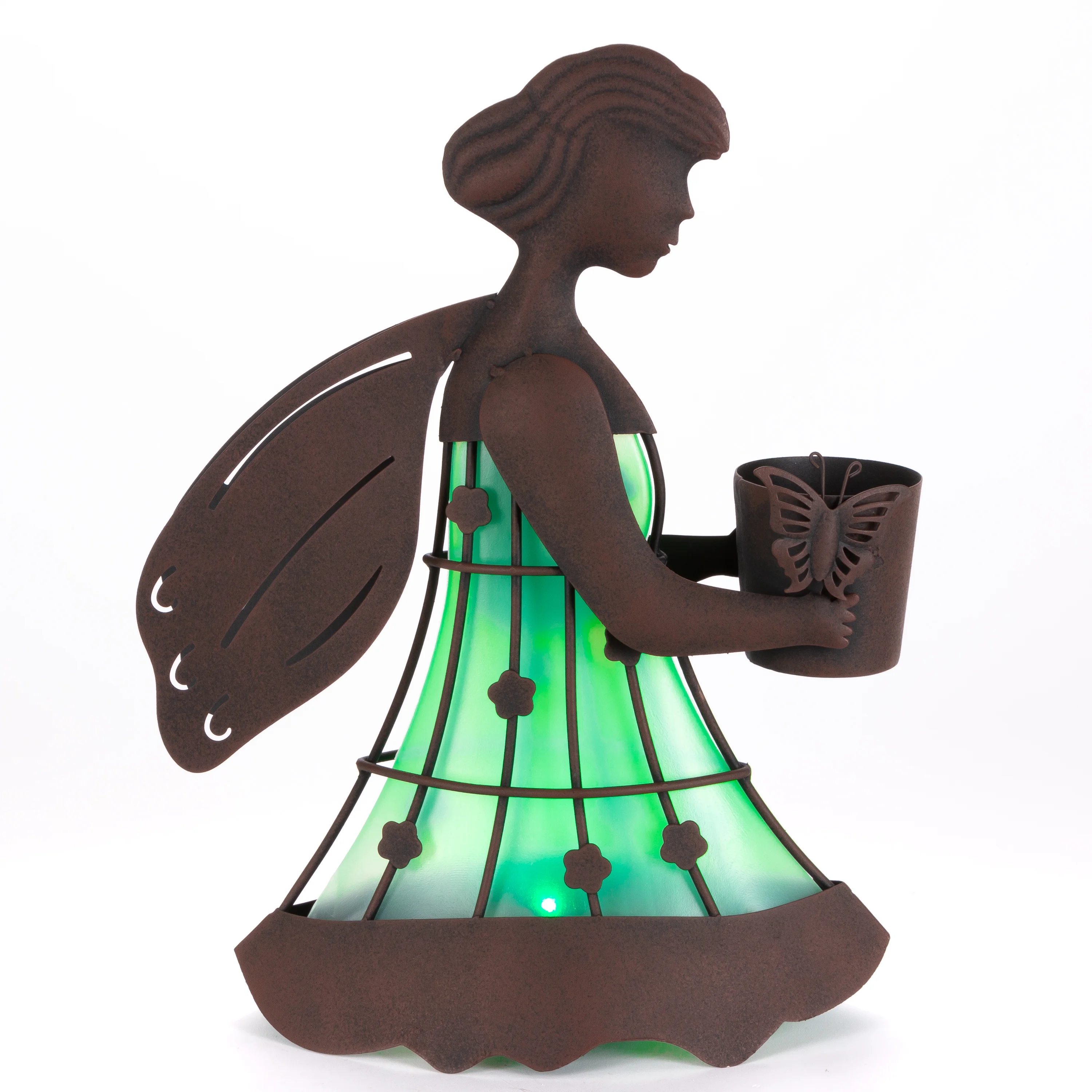 Better Homes & Gardens Solar Powered Light up Metal Decor Angel