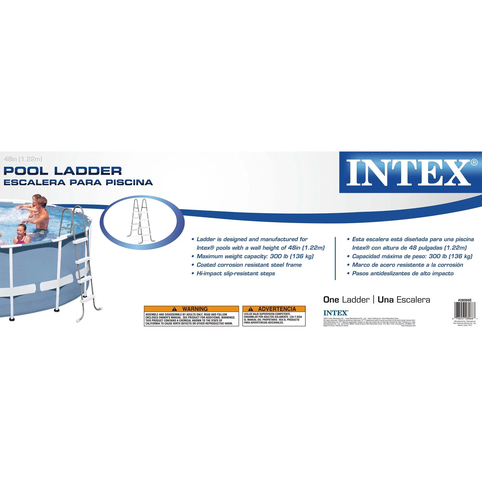 Intex Steel Frame Above Ground Pool Ladder & Intex 12-Ft Solar Pool Cover Tarp