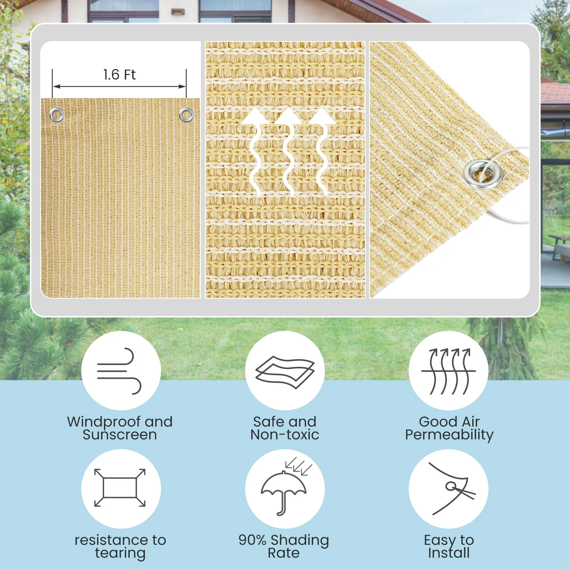 Heavy Duty Mesh Tarps 10ft X 12ft Shade Mesh Net Cloth Tarp