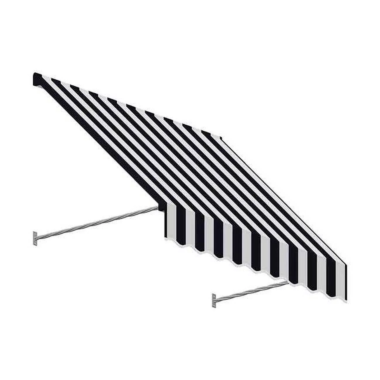 Awntech 6.38 ft. Santa Fe Twisted Rope Arm Window & Entry Awning, Black & White - 31 x 12 in.