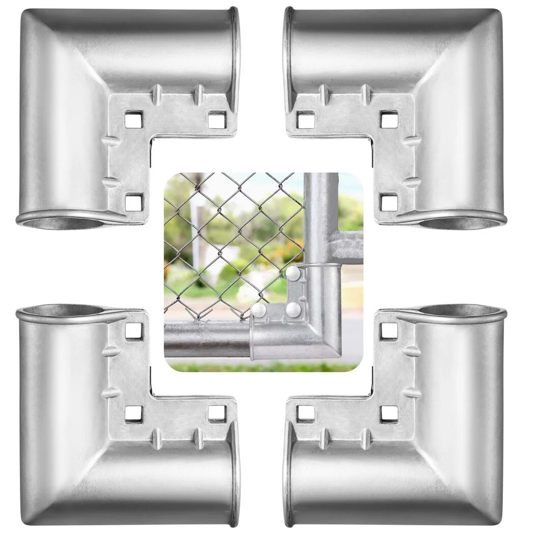 4 Packs Aluminum Gate Corner; Chain Link Fence Gate Corners; ID 1.3” Pressed Gate Elbow Connectors with 90-Degree Angle Design