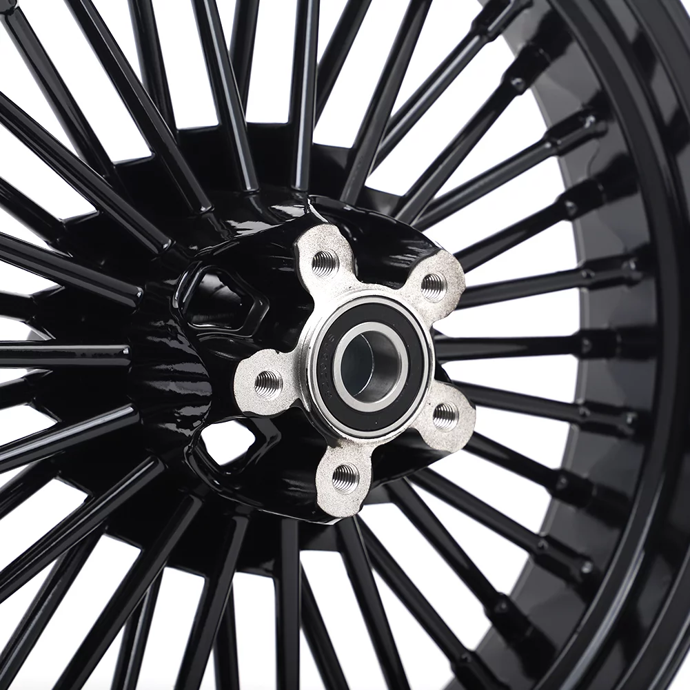 21x3.5 & 16x3.5 Front Rear Wheels Fat Spokes Dual Disc for Harley Softail Fatboy Heritage Classic Custom