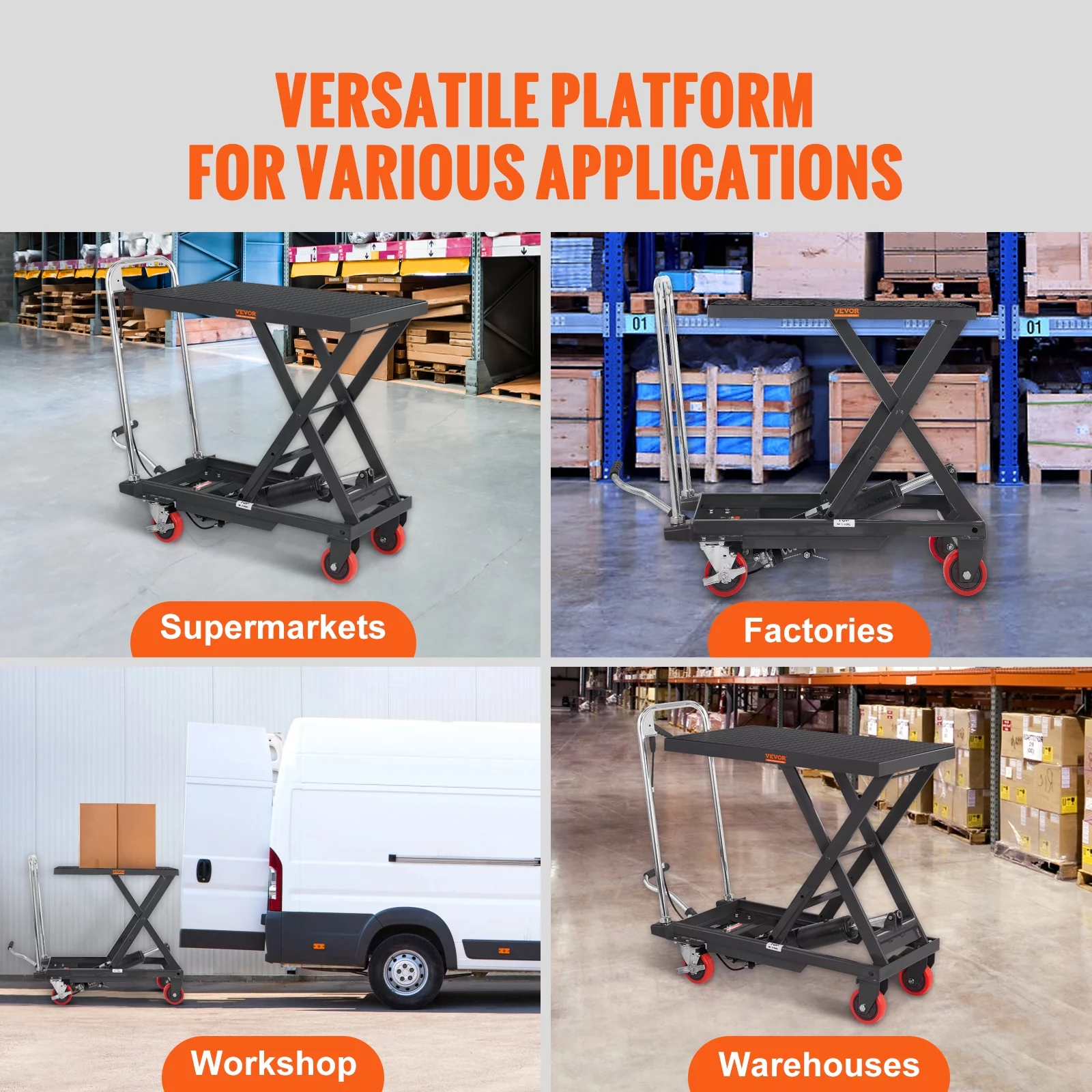 BENTISM Hydraulic Lift Table Cart 500 lbs Manual Scissor Lift Table 28.5