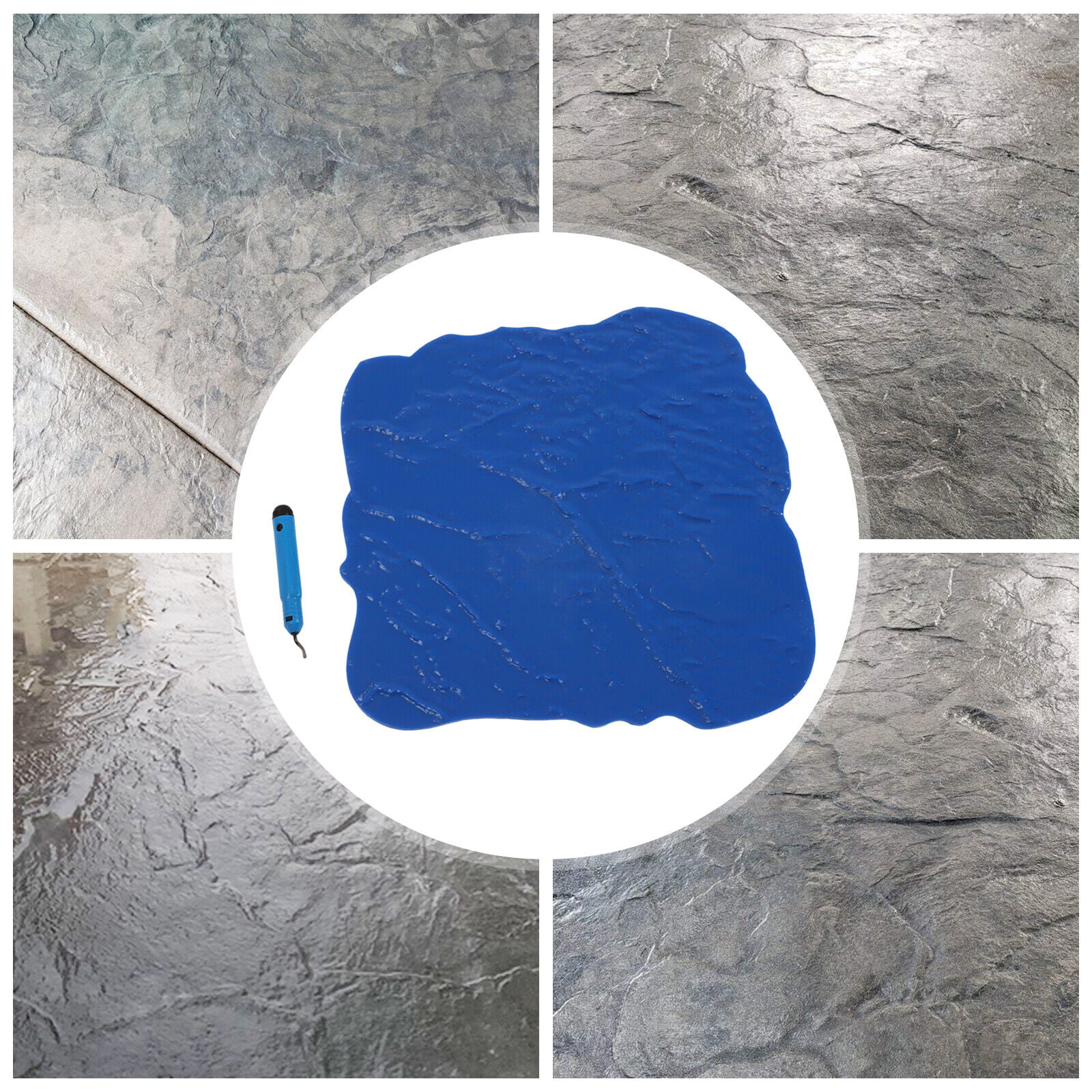 Fit for Concrete Cement 12*12inch Slate Seamless Texture Stamp Mat Stamping Tool