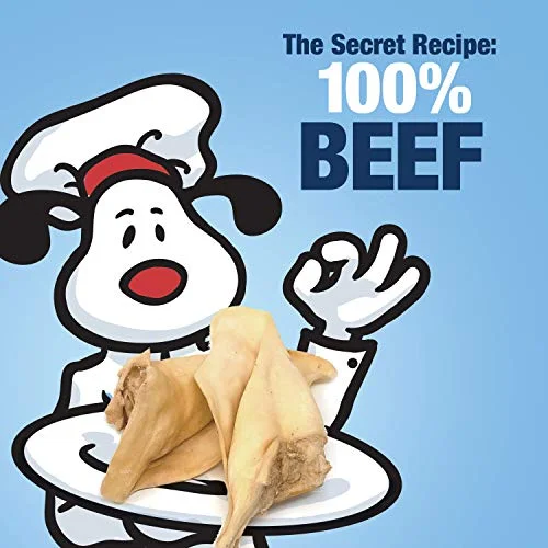 ValueBull Premium Cow Ears, Large, 60 Count Bulk Pack - All Natural Dog Treats, 100% Angus Beef, Single Ingredient Rawhide Alternative, Cleans Teeth & Gums