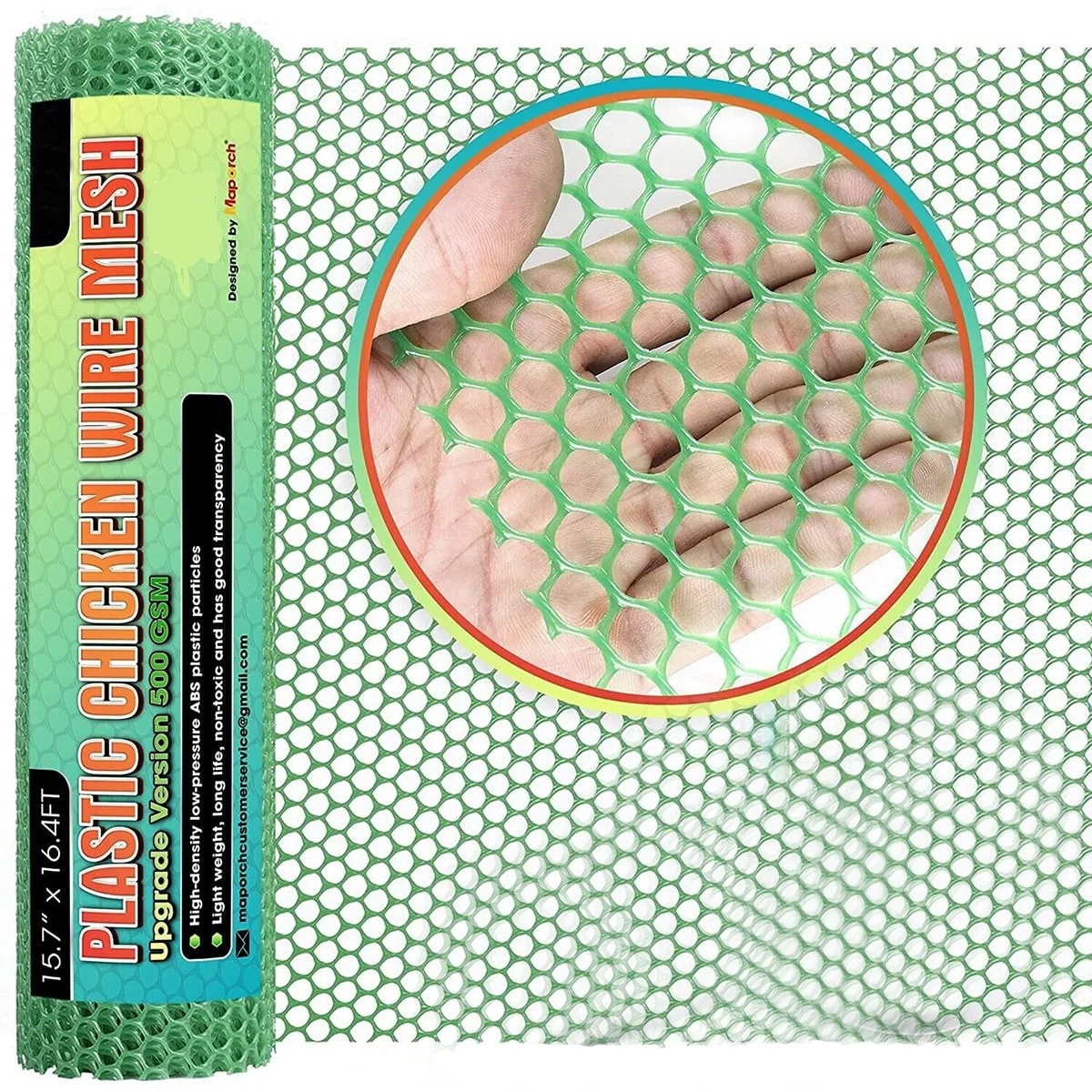 WSYW 10ft Chicken Wire Mesh Plastic Poultry Net Fencing Plant Garden Barrier for Poultry Dogs Rabbit Gardening Green