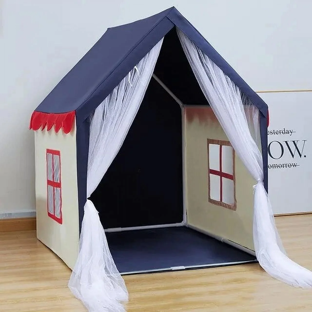 Portable Baby Play House Children Tent Teepee Tent Enfant Kids Tent Pink Blue Kids Play House Indoor Outdoor Toy Princess House Blue