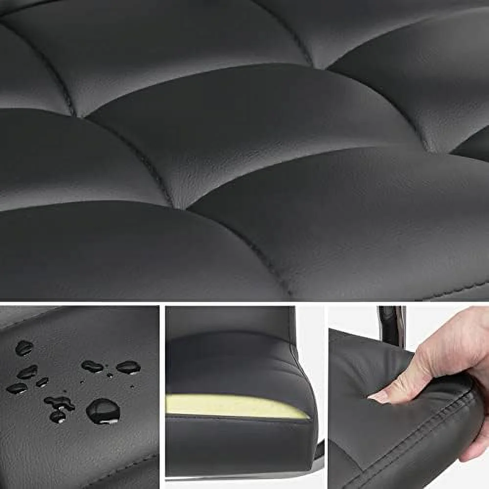 TJUNBOLIFE Tall  Stools  Modern Square PU Leather Adjustable BarStools Counter Height Stools with Arms and Back  Chairs ° Swivel Stool  Beige