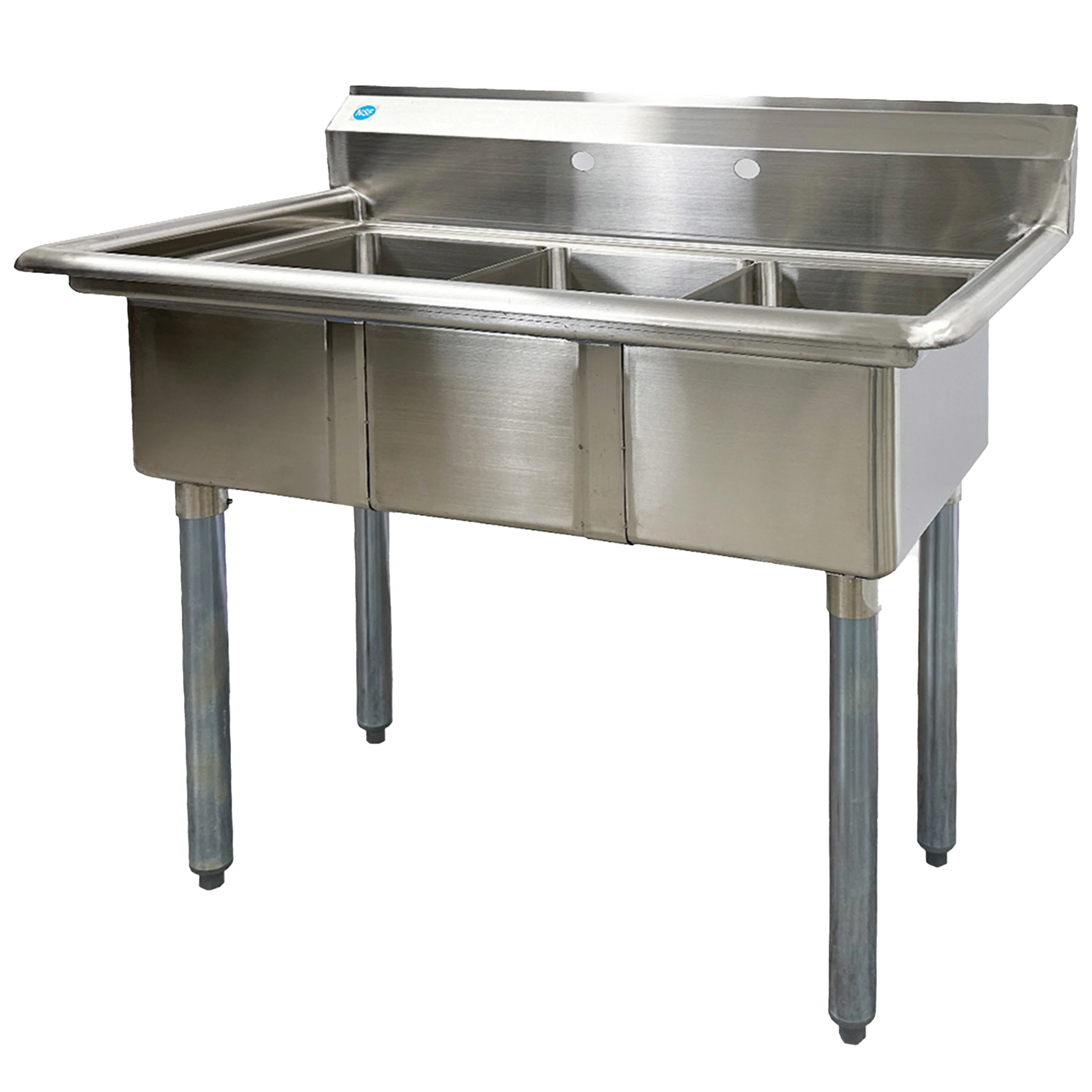 35 in. Commercial Heavy-Duty Three Compartment Sink in Stainless Steel 35.8''Wx20''Dx43''H
