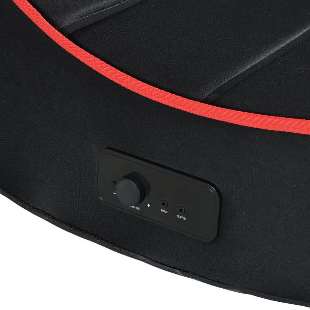 Shinpt Foldable Gaming Chair with 2Pcs of onboard Speakers, Video Gaming Floor Chair with Wireless Bluetooth, Bonded Faux Leather and Padded Backrest for Kids and Teens, Black and Red
