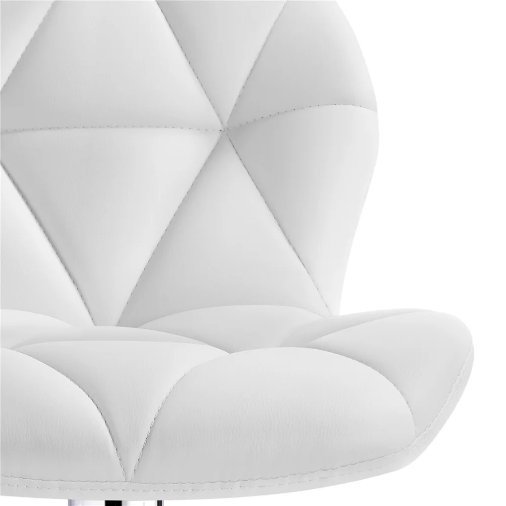 Yaheetech 2pcs Adjustable Modern PU Leather Bar Stools with Backrest for Home Kitchen, White