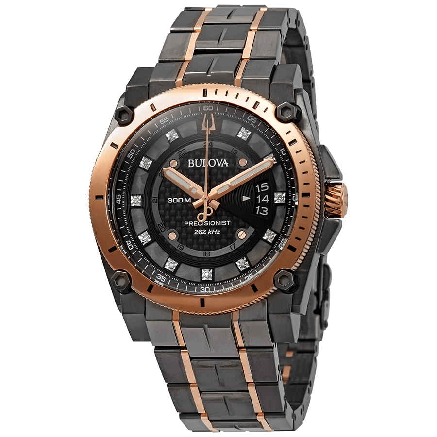 Bulova Precisionist Diamond Black Dial Men's Watch 98D149