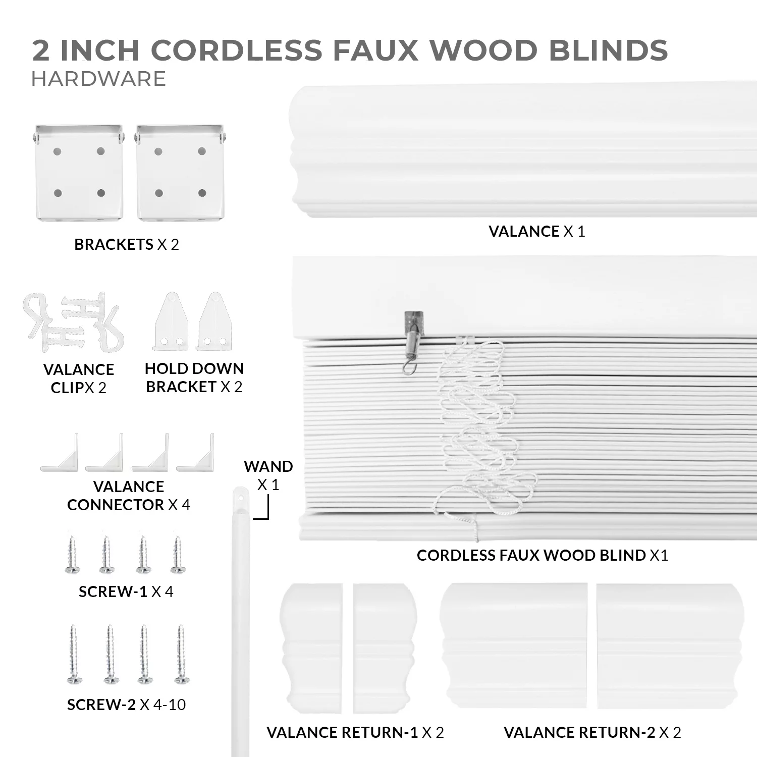 CHICOLOGY Cordless 2-inch Faux Wood Blinds