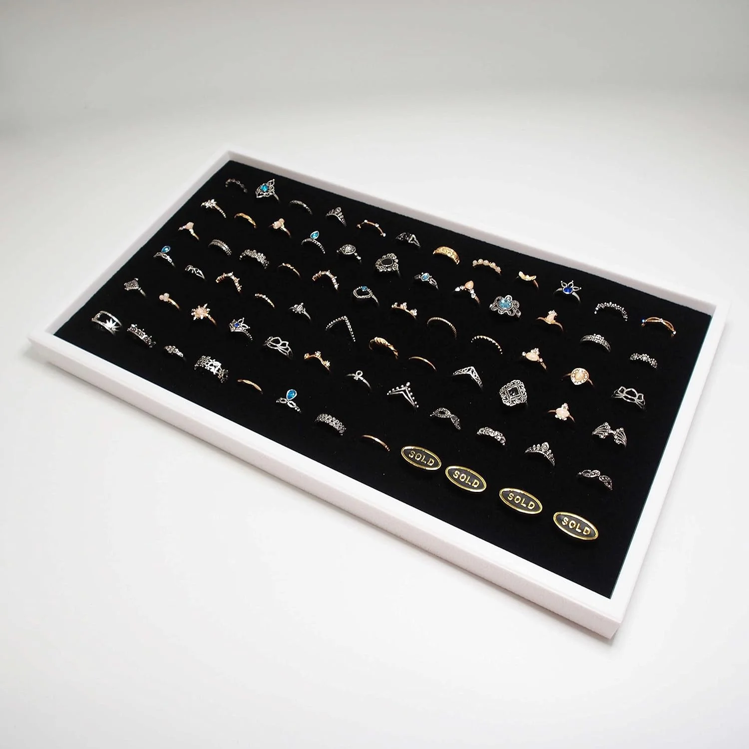 888 Display Grey Jewelry Foams Ring Foam Display Insert Liner 72 Ring Slot Foams 14 1/8