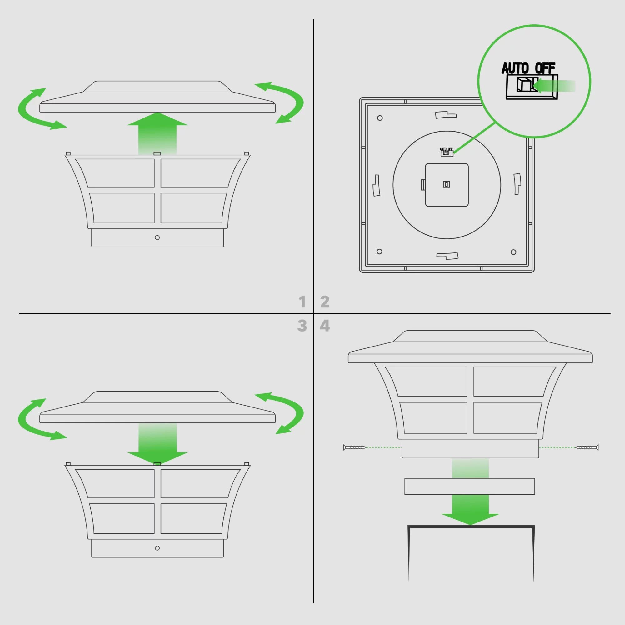 CLASSY CAPS 5x5 WHITE PVC PRESTIGE SOLAR POST CAP SET OF 2
