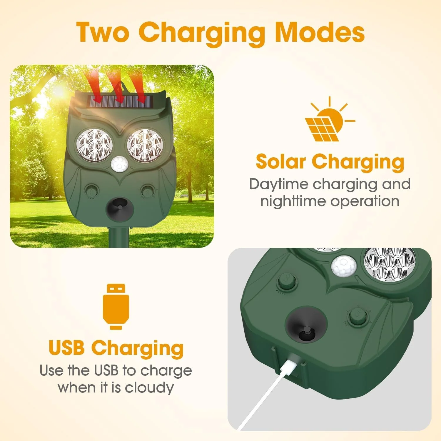Ultrasonic Animal Repeller Solar Powered Racoon Skunk Bird Cat Deer Pest Repellent Animal Deterrent with Motion Activated Yard Keep Animals Out of Garden