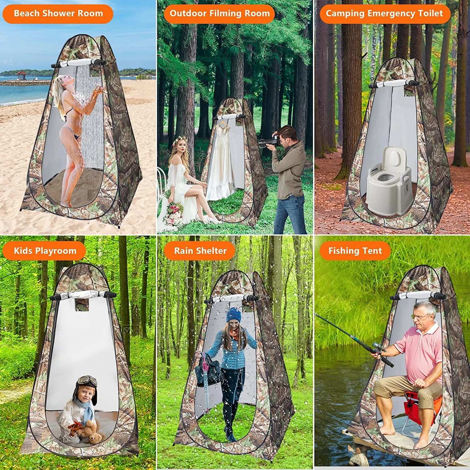 ZJK Portable Pop up Privacy Shower Tent Spacious Changing Room for Camping Hiking Beach Toilet Shower Bathroom
