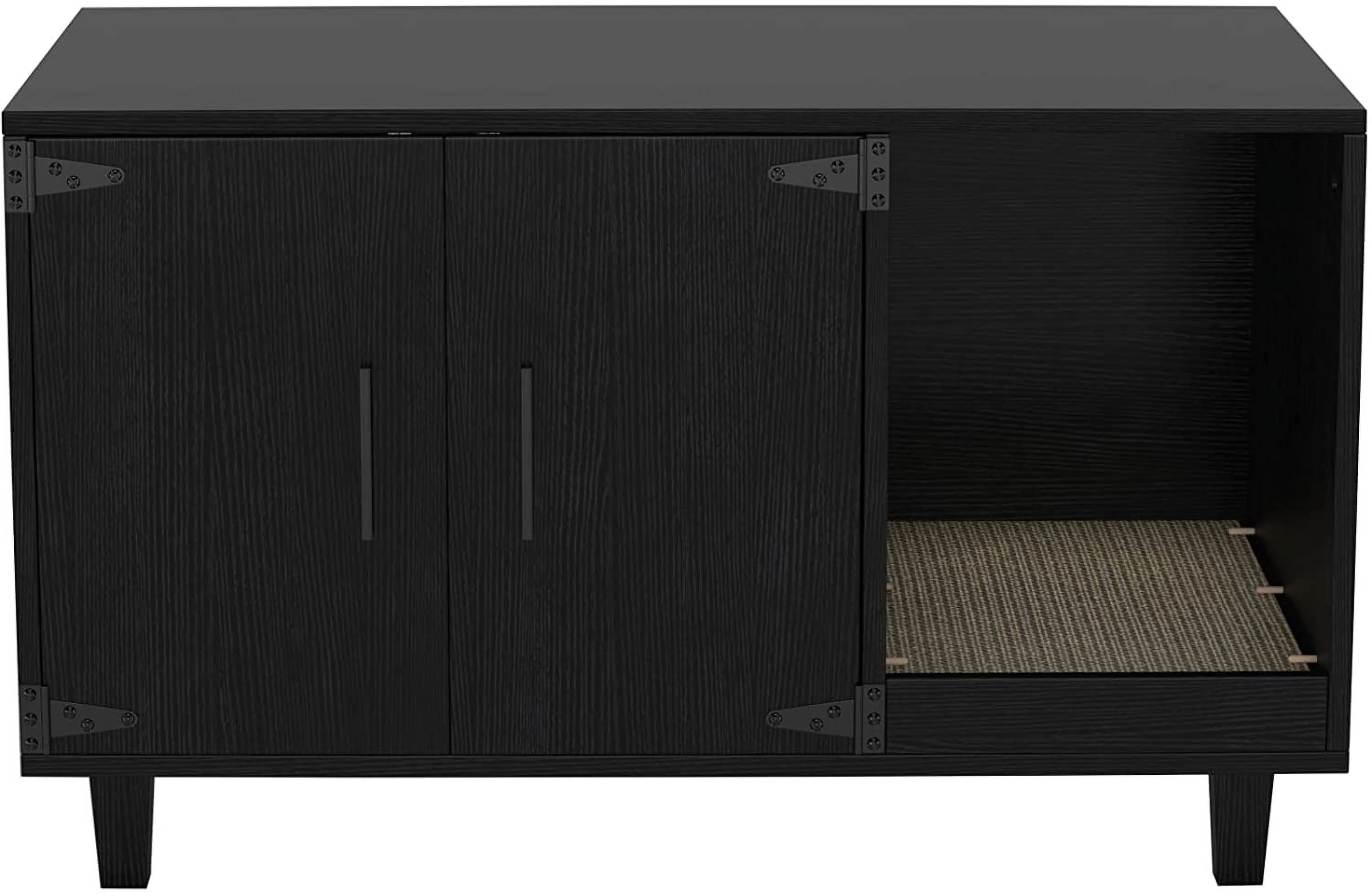 GDLF Pet Crate Cat Washroom Hidden Litter Box Enclosure  as Table Nightstand with Scratch Pad,Stackable