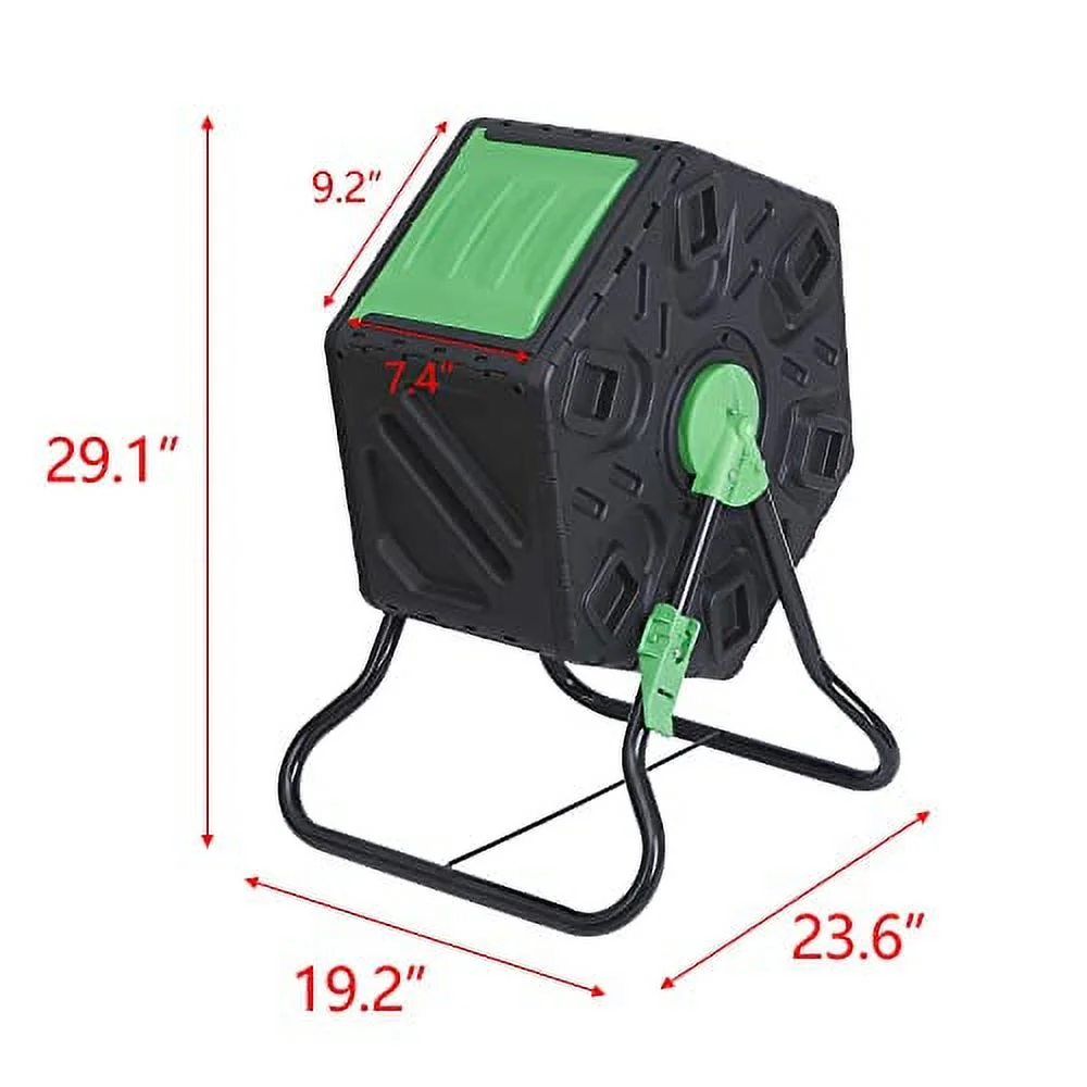 18.5 Gallon Compost Bin Small Composter Tumbler Rotating Chamber Garden Composter Bin with Steel Frame Outdoor Kitchen Garden Yard