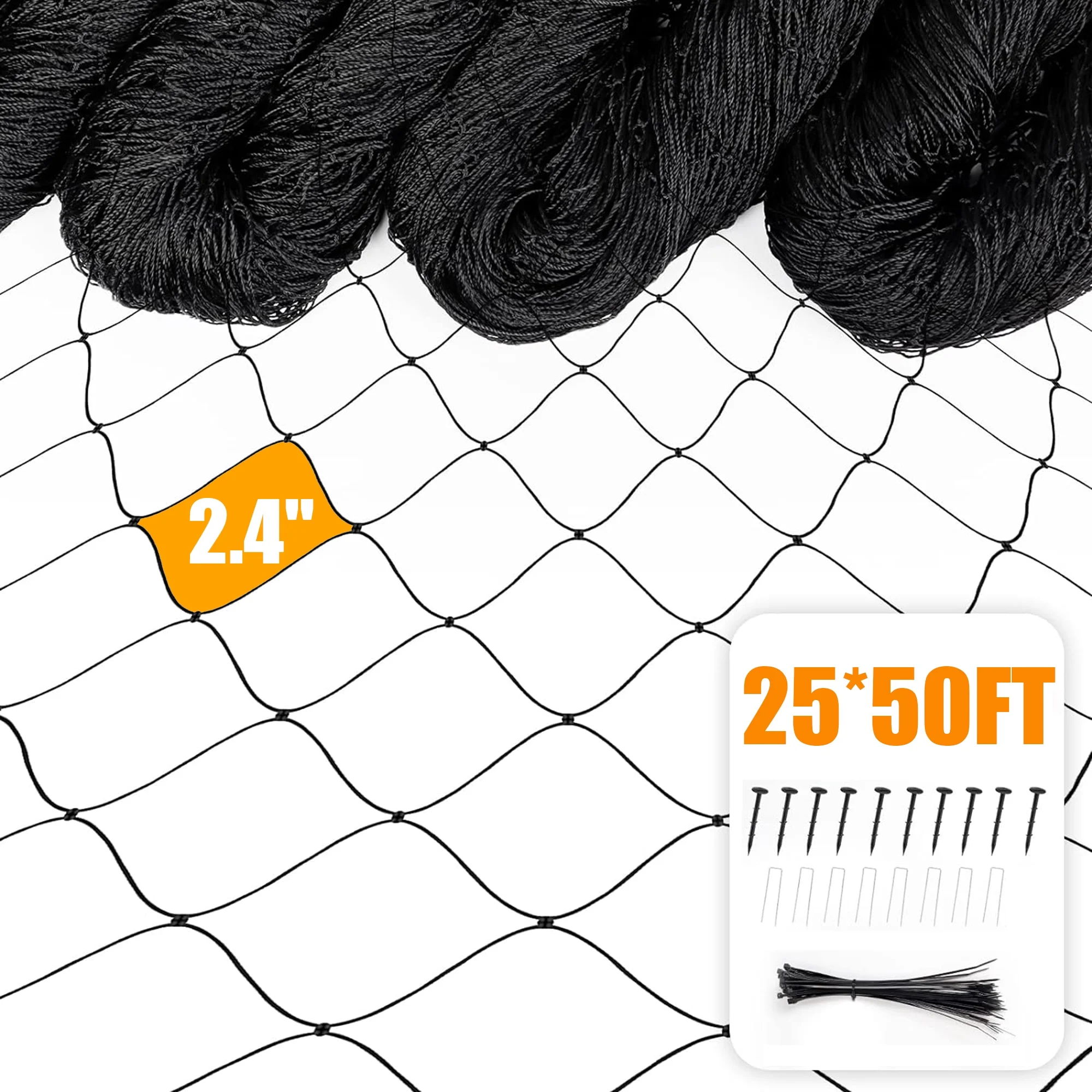 Bird Netting,Hengu 25x50FT Heavy Duty Anti Bird Net with 2.4