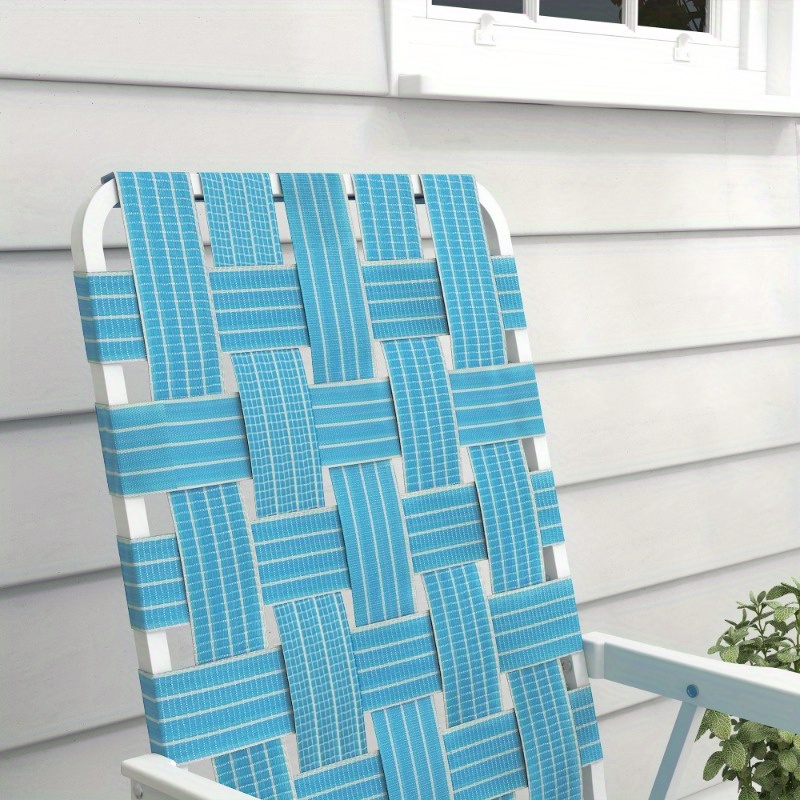 Zateety Set of 2 Patio Folding Chairs, Classic Outdoor Camping Chairs, Portable Lawn Chairs for Camping, Garden, Pool, Beach, Backyard W/ Armrests, Blue