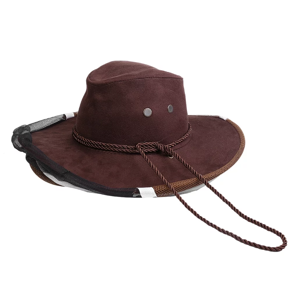 Bee Cap Cowboy Hat Beekeeping Protective Hat Beekeeper Insect Net Tool