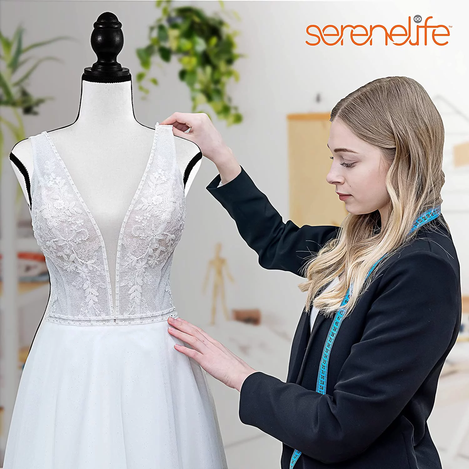 Female Dress Form Mannequin Torso Display Mannequin Body with Adjustable Tripod Stand for Clothing Dress Jewelry Display (White)