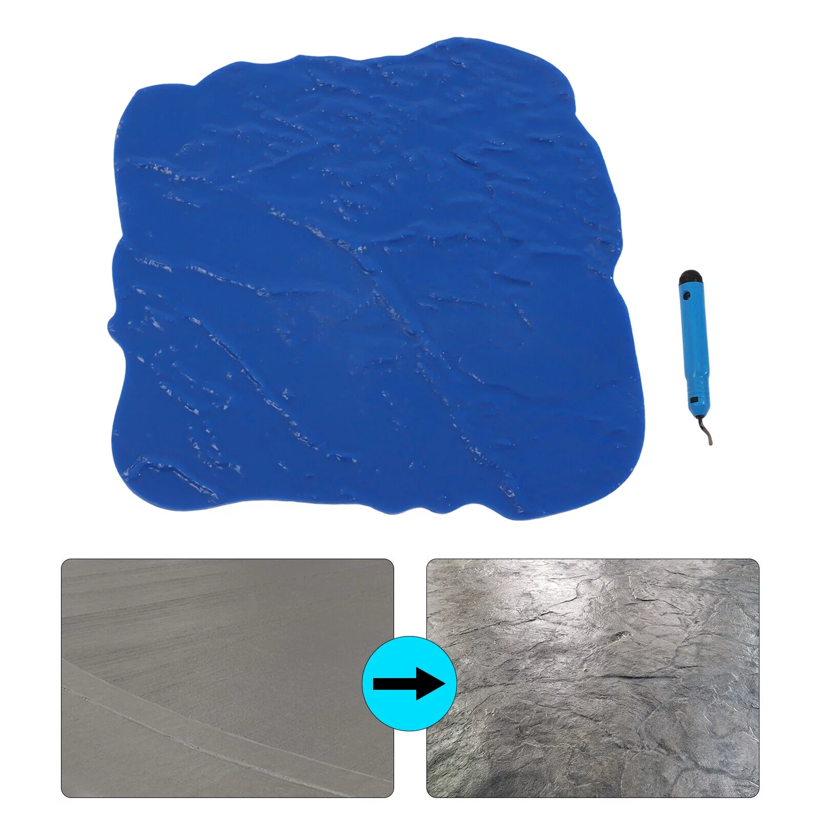Fit for Concrete Cement 12*12inch Slate Seamless Texture Stamp Mat Stamping Tool