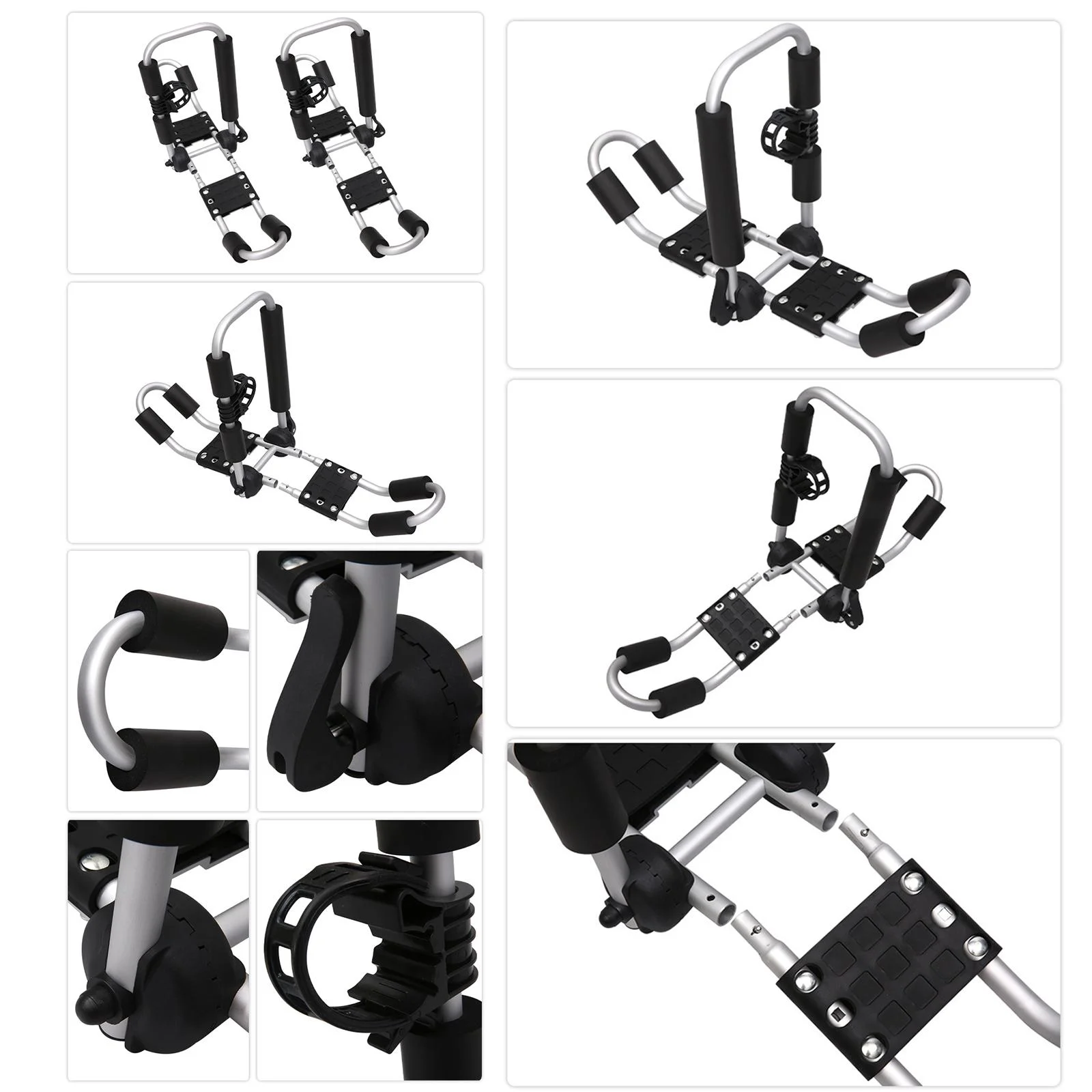 BAOSITY 2x Kayak Roof Rack Kayak Luggage Carrier Foldable Holder Universal Roof Rack Carrier for Cars SUV Canoes Boats Kayaks Surfboards