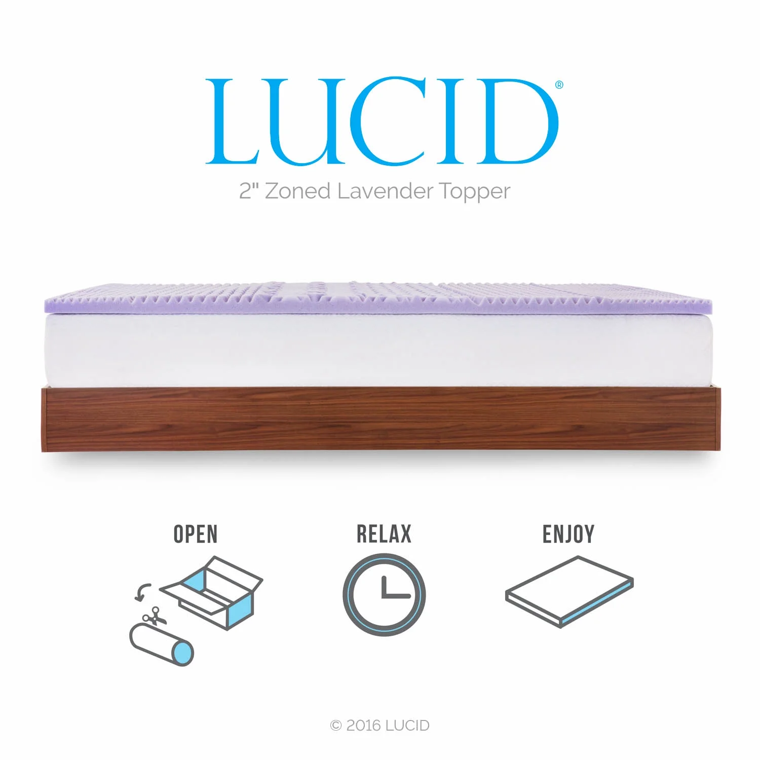 Lucid 2-inch Lavender Scented Zoned Memory Foam Mattress Topper