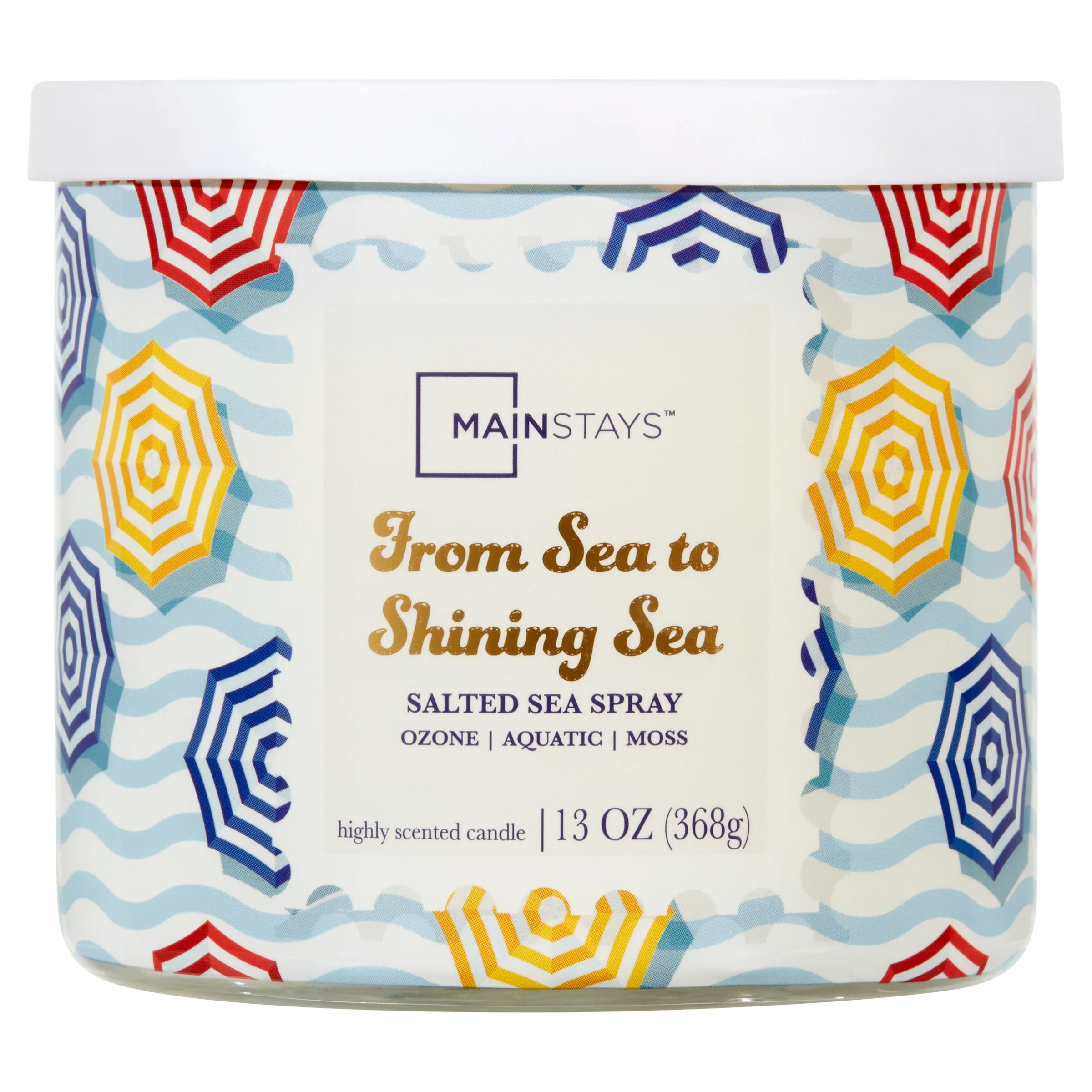 Mainstays 3-Wick Wrapped From Sea to Shining Sea Scented Candle, 13 oz