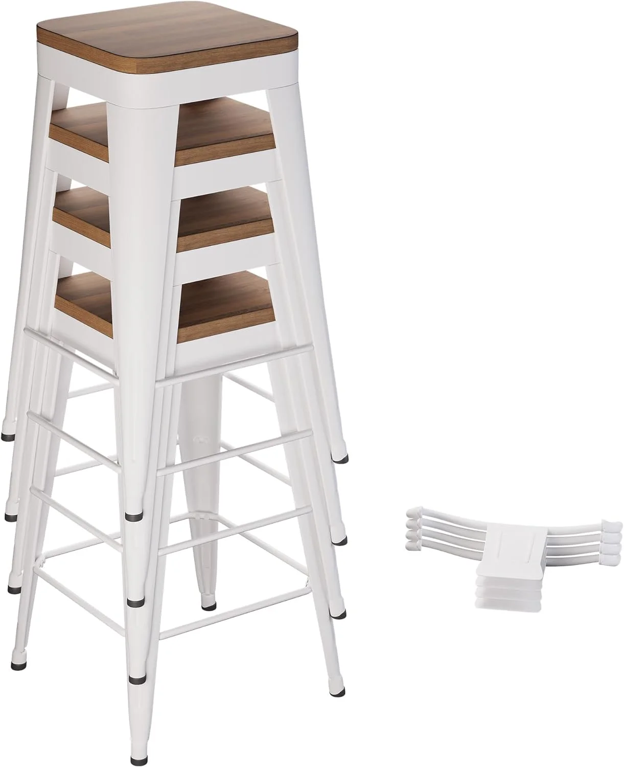 ONKER Bar Stools Set of 4 Metal Bar Stool Counter Height Bar Stools 26