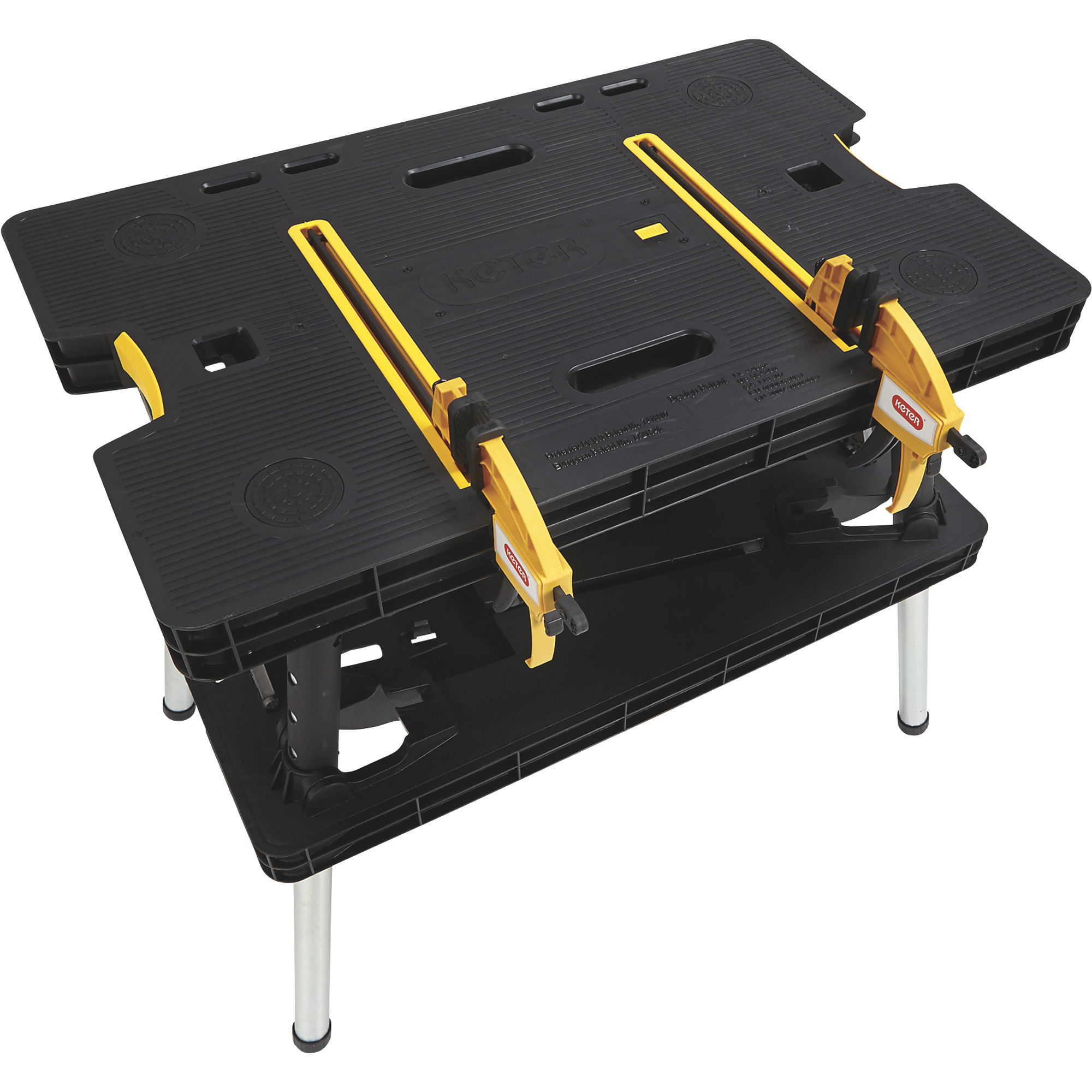 Keter Folding Work Table with Two Adjustable Clamps, 1000-Lb. Capacity, Model# 252638