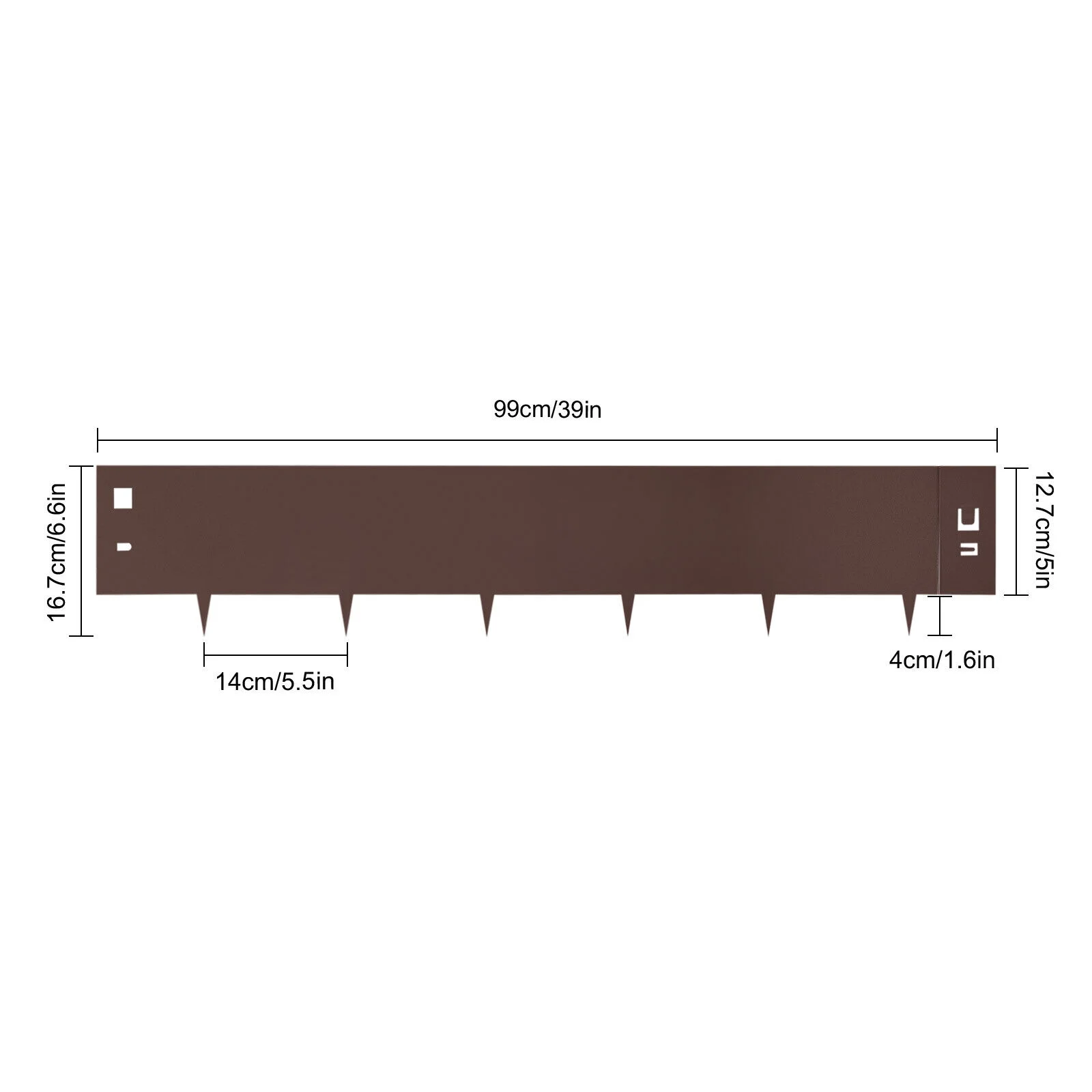 5PCS Steel Lawn Edging Metal Landscape Edging 3/4/5